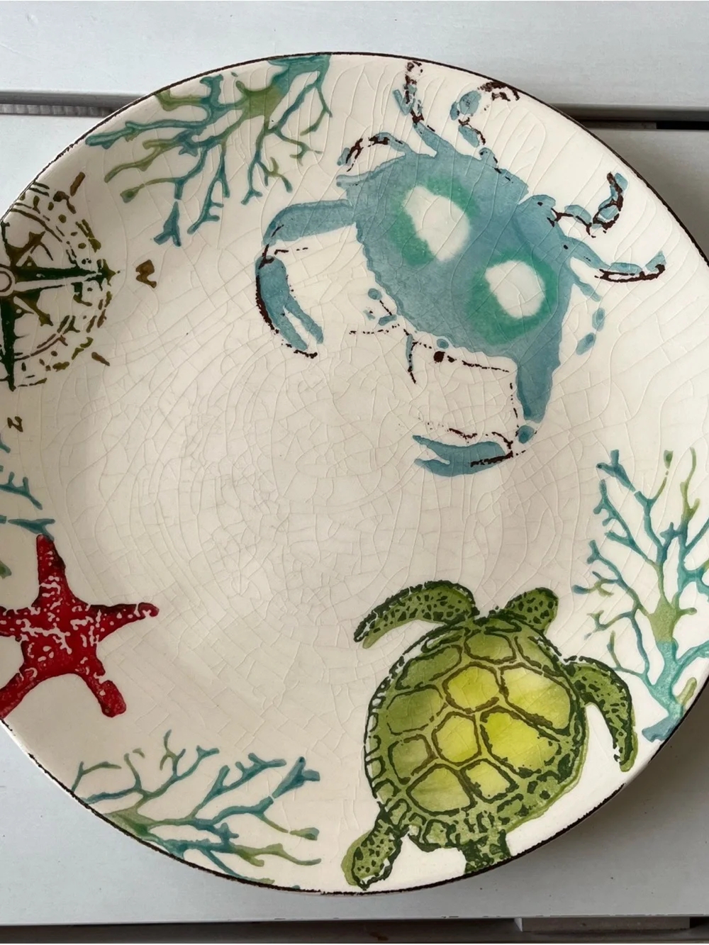 Papart Ceramic Hand painted in Turkey  serving dish plate 10.5”
